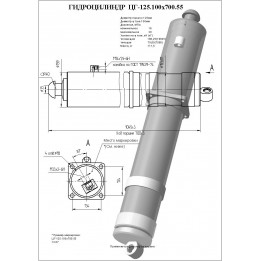 Гидроцилиндр опоры ЦГ-125.100х700.55 (КС-45717.31.200)
